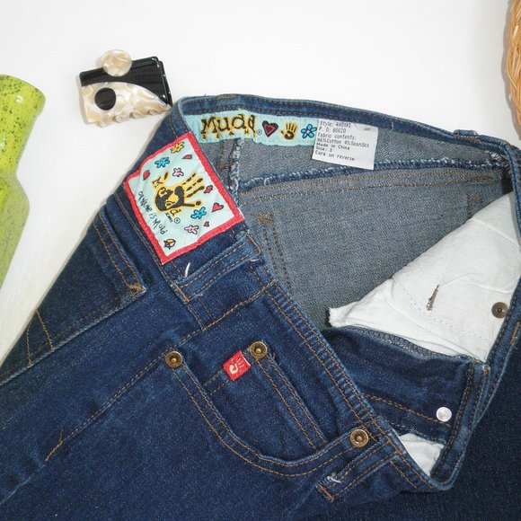 Vintage 90's Lace Up Leg MUDD Flare Jeans - Picture 2 of 7